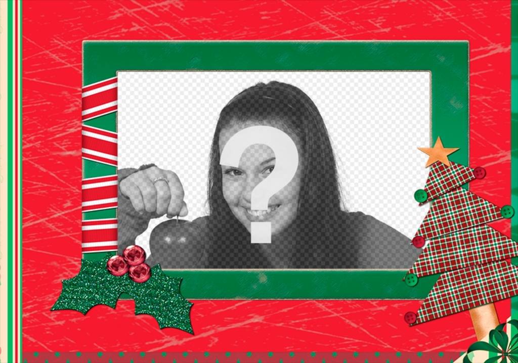 Christmas frame made with paper to put your picture ..