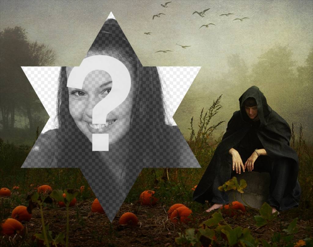 Photomontage with a hooded man to put your photo ..