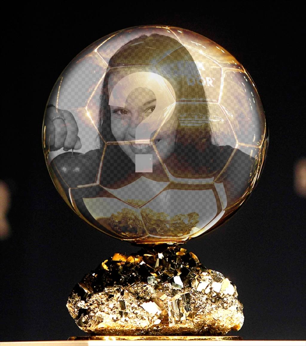 Photomontage with Golden Ball to put your photo. ..