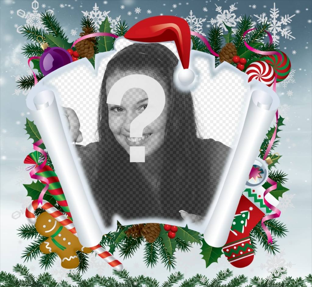 Photomontage of Christmas with parchment and other Christmas items. ..