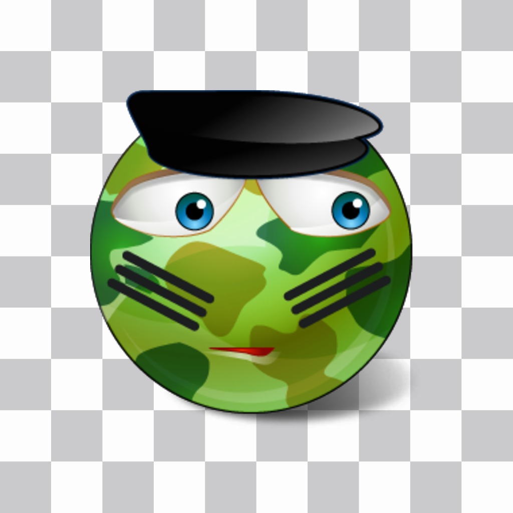 Emoticon with military dress for decorate your pictures ..