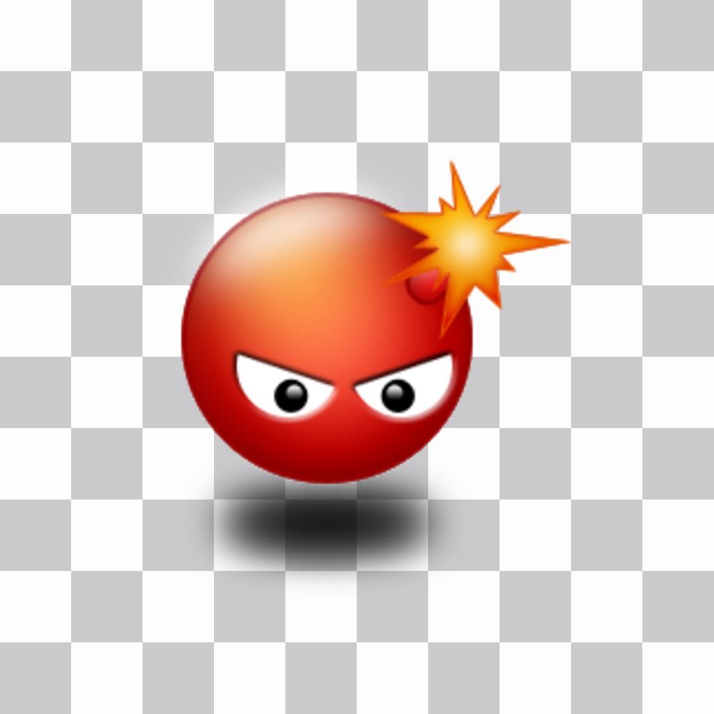 Emoticon of a red bomb about to explode ..