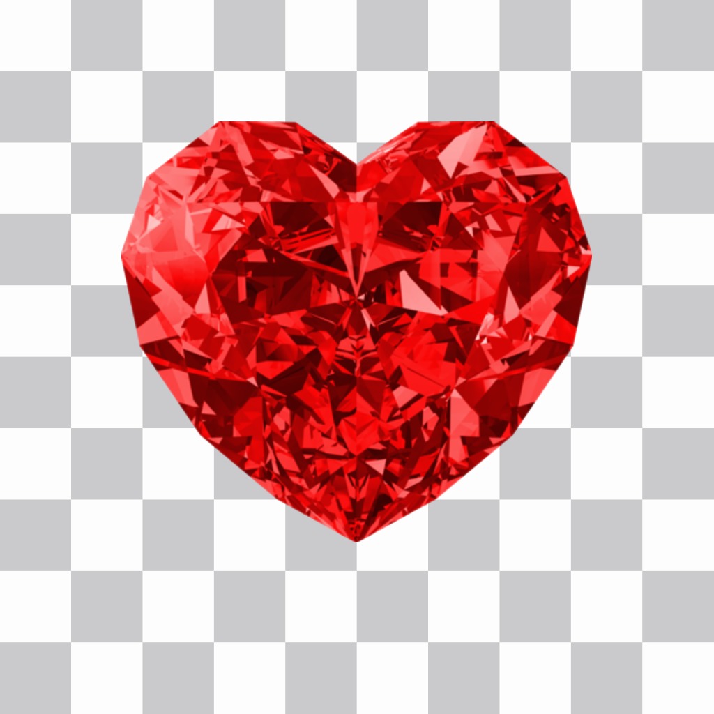 Online photomontage to put a red heart-shaped diamond in your..