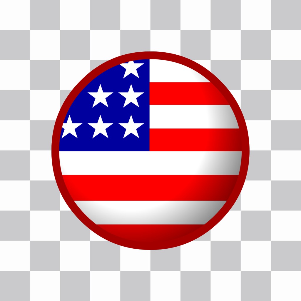 American flag badge that can put in your photo online..