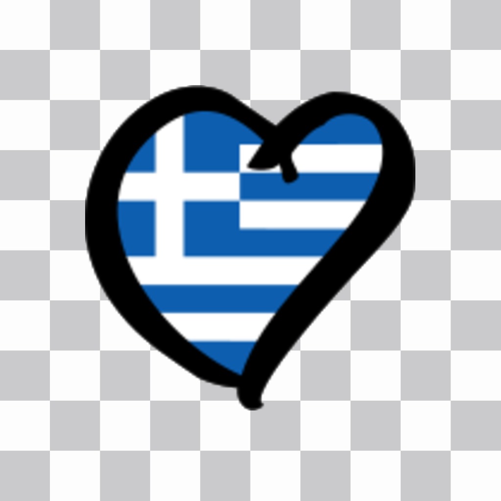 Greece flag heart shape to put on your profile photos as a..