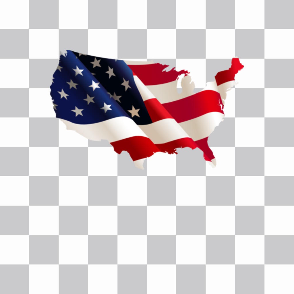 USA map with flag background as a sticker to put on your profile..