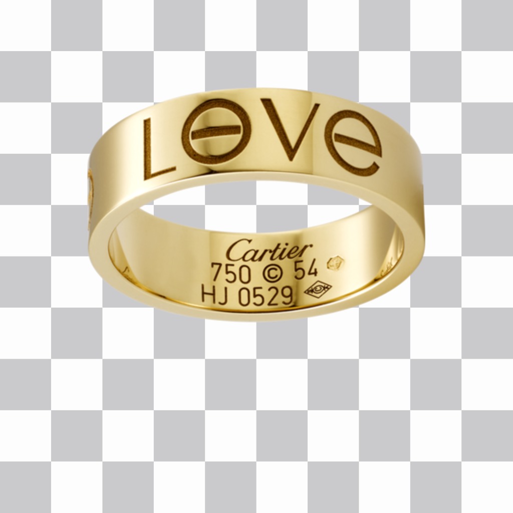 Sticker of a ring engraved with the text LOVE to put together with the image you upload. ..