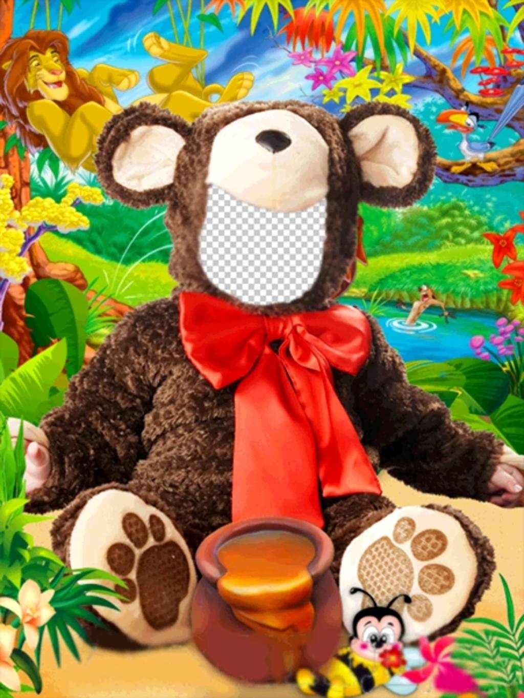 Virtual costume of a baby bear to make with a photo for free  ..