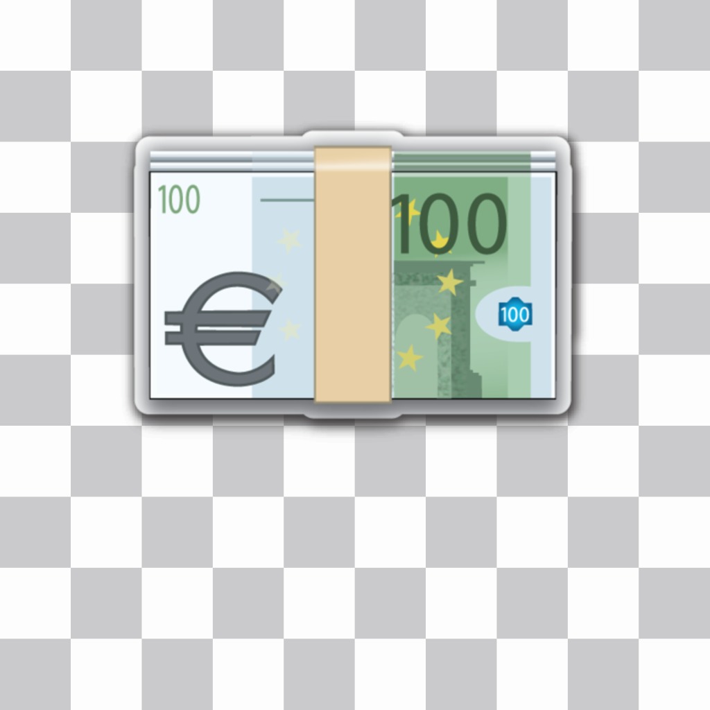 Sticker of a hundred euros you can insert into your online..