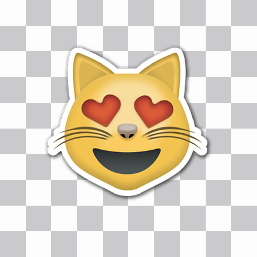 Cat emoticon sticker for your photos ..