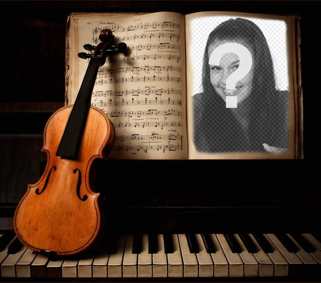 Upload your photo to this effect of a violin and piano ..