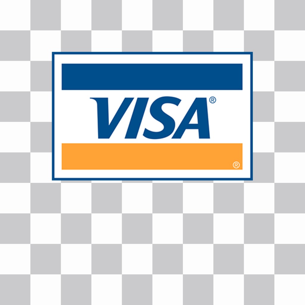 Sticker of VISA credit card logo for your photos ..