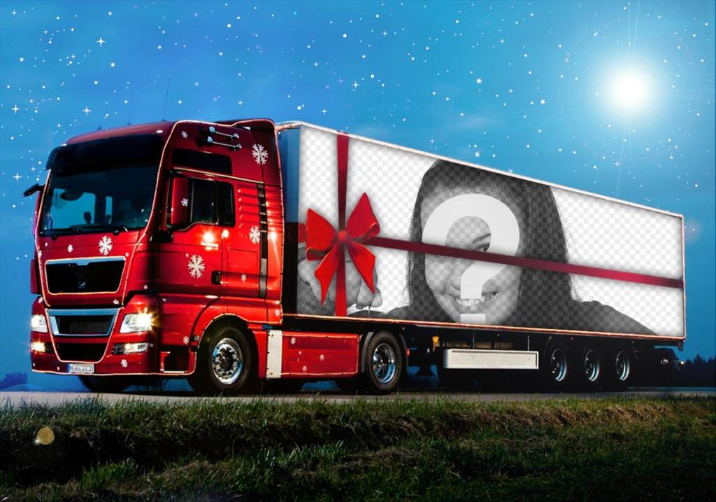 Photo effect of a Christmas truck to upload a photo ..