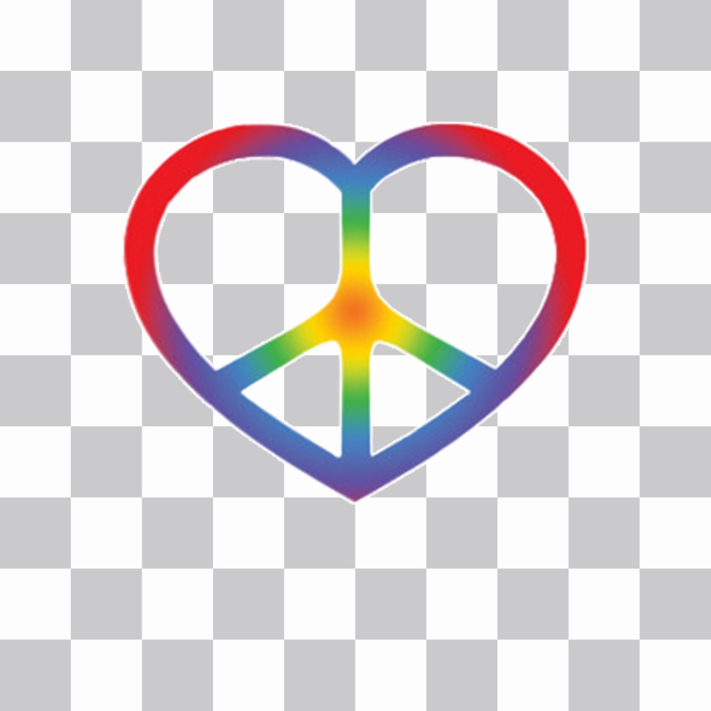 Sticker of peace symbol and a heart for your photo ..