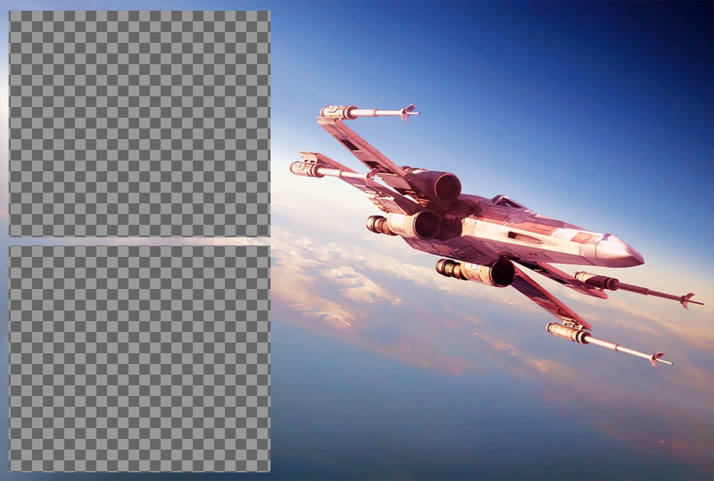 Photo effect for photos with the Ship X-Wing of Star Wars ..