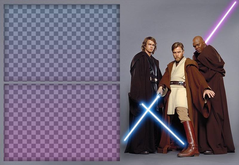 Photo effect of three characters of Star Wars for two photos ..