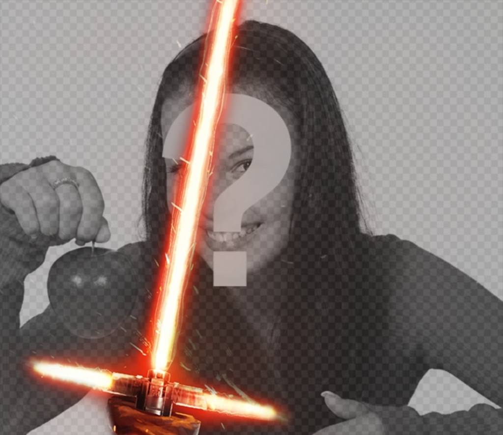 Photo effect of Kylo Ren lightsaber for your photo ..