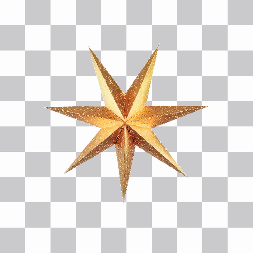 Sticker of a Christmas golden star to put on your pictures ..