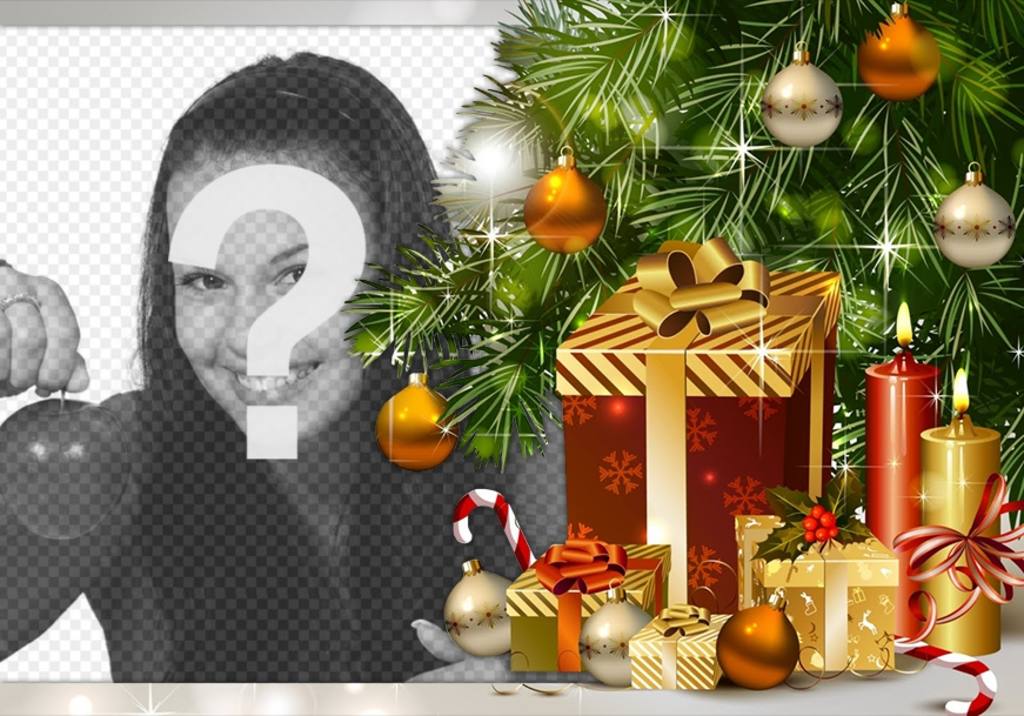 Photo effect of Christmas gifts for uploading your photo ..