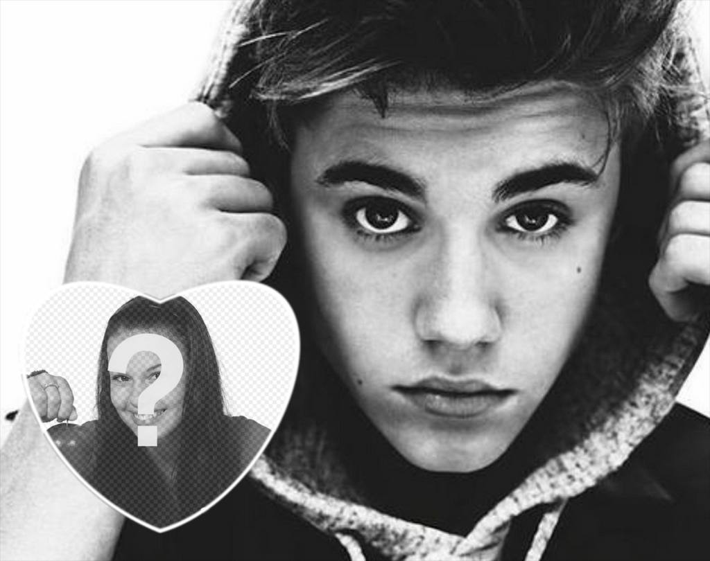 Photo effect of Justin Bieber in black and white for your photo ..