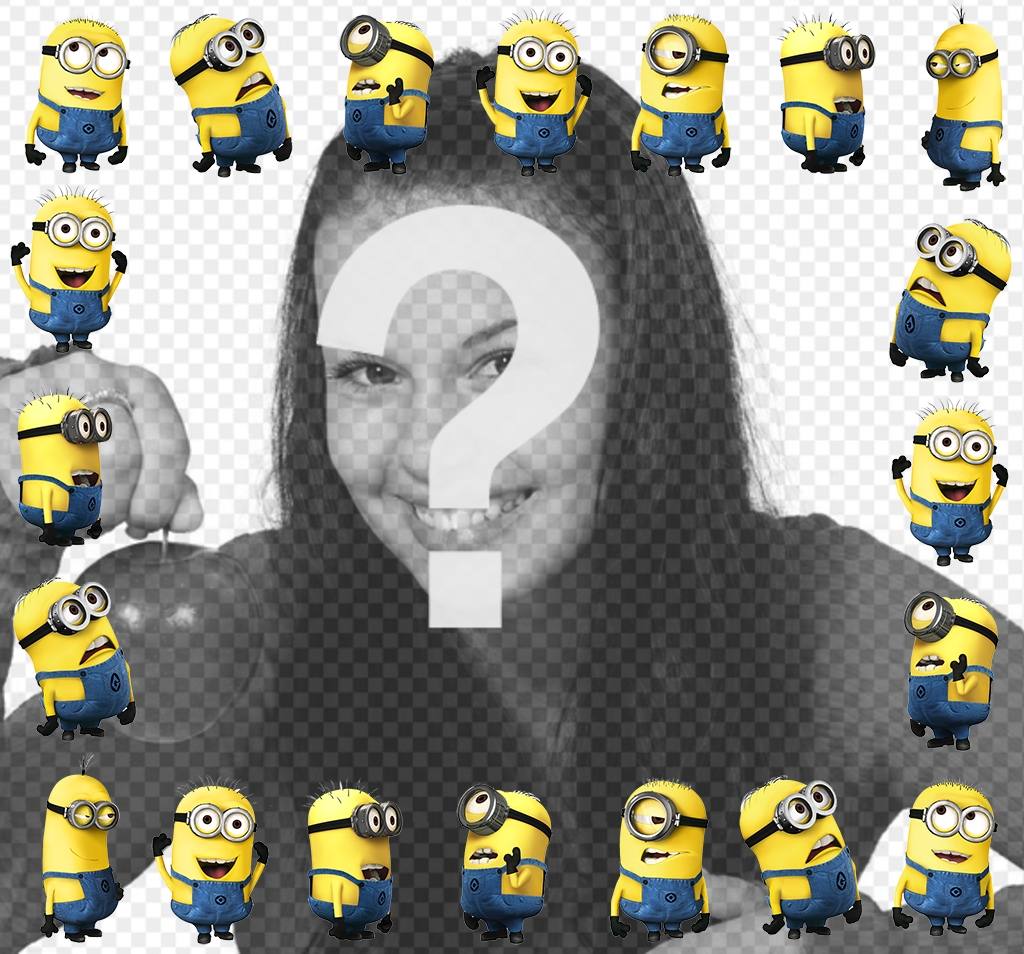 Free picture frame with the Minions to upload a photo ..