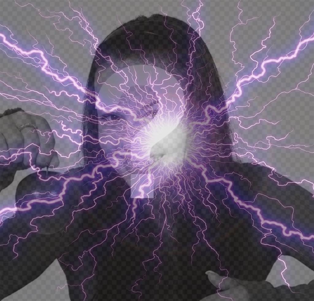 Photo effect of a violet lightning for your photos ..