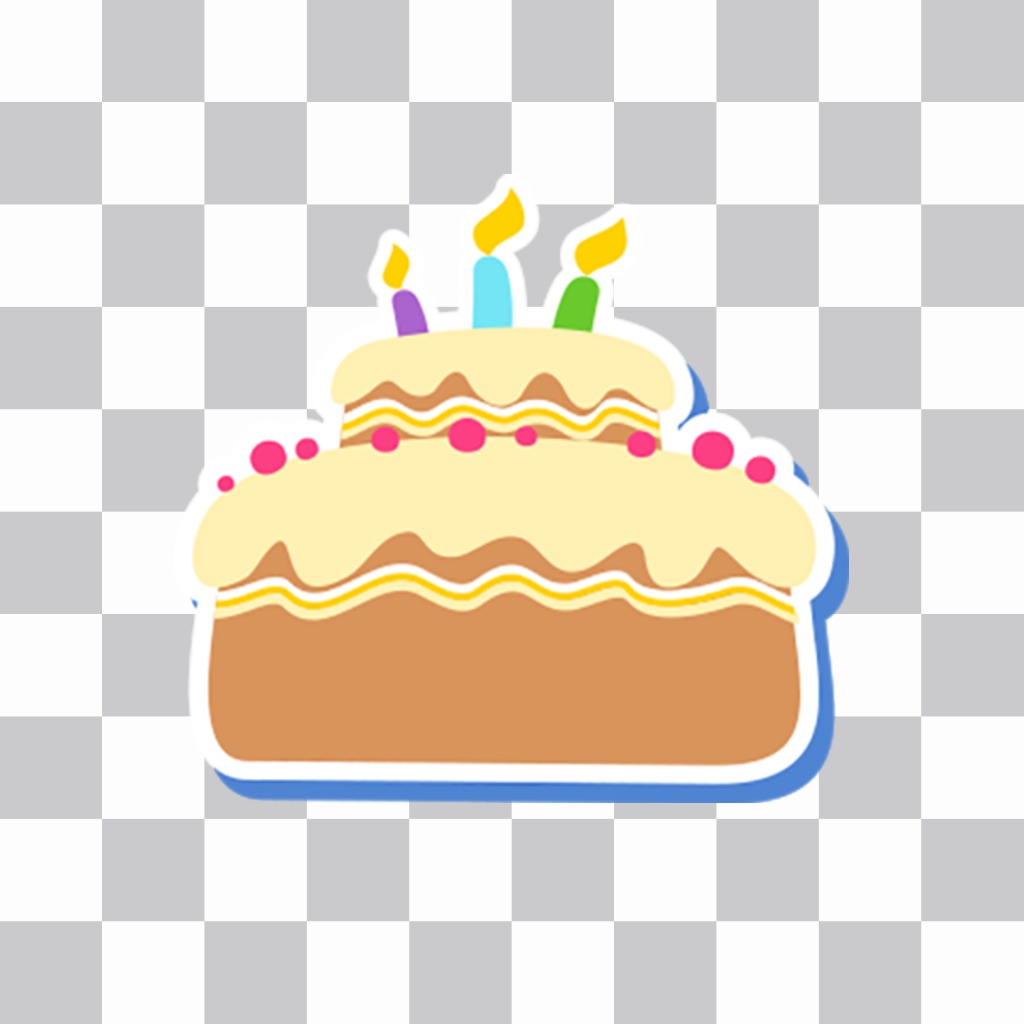 Sticker of a birthday cake to put on your photos ..