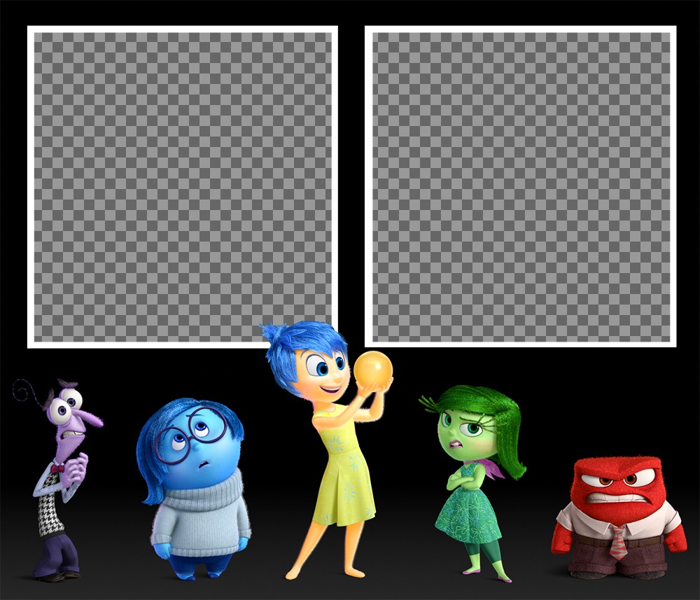 A photo effect with all characters of the movie Inside Out ..