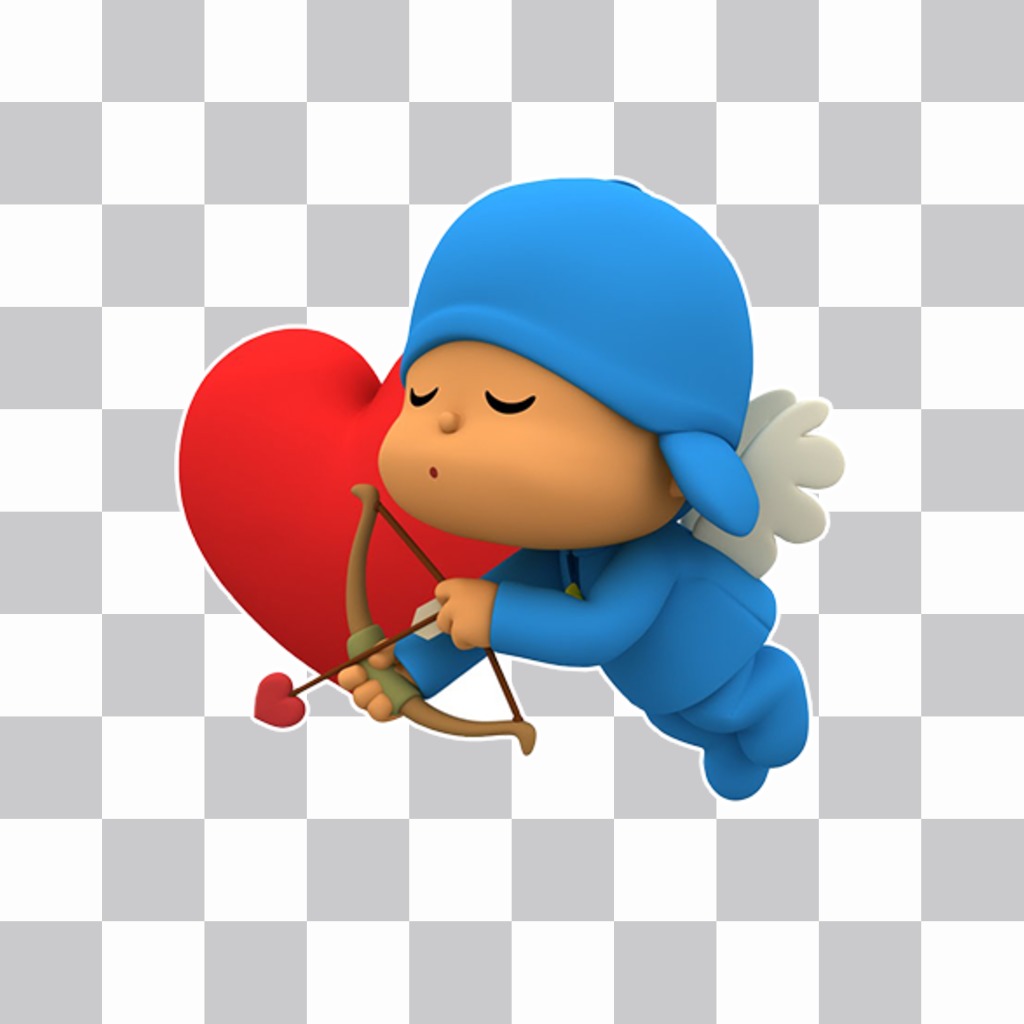 Put Cupid Pocoyo on your photos with this sticker ..