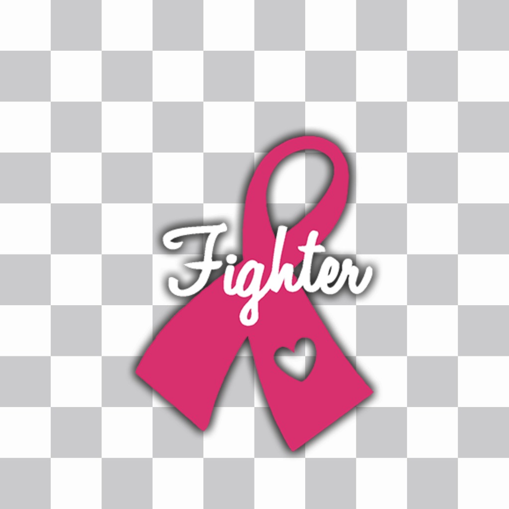 Pink ribbon with the word FIGHTER against cancer ..