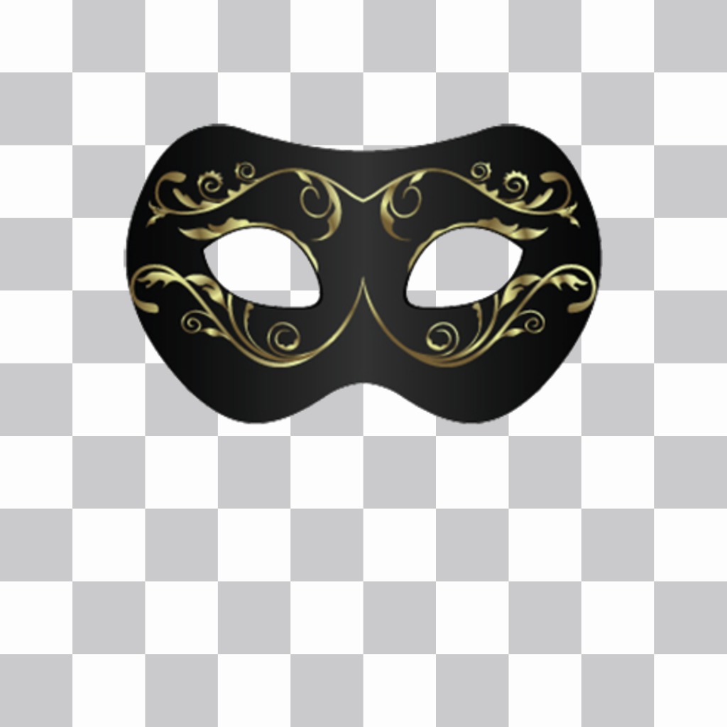 Black mask with gold to put on your photos ..