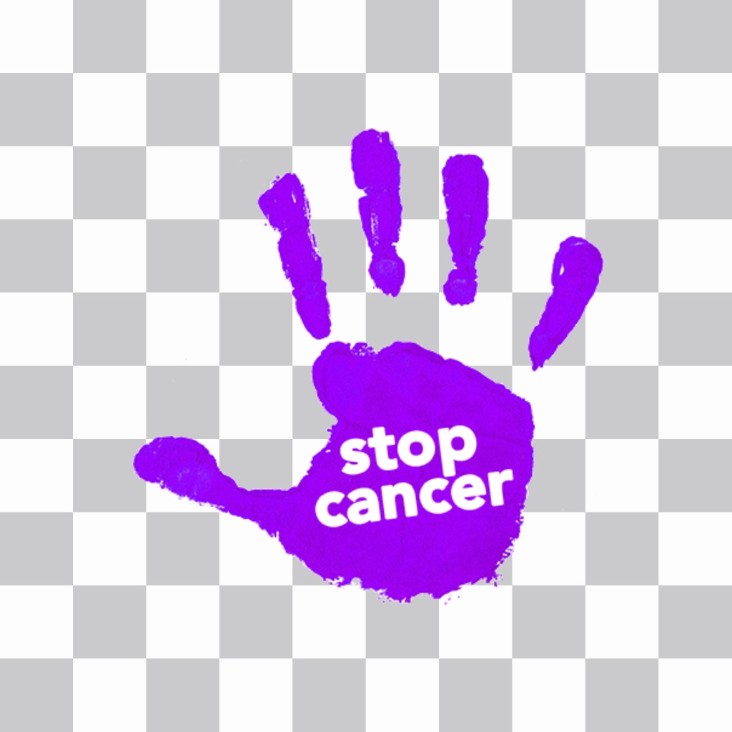 STOP CANCER violet hand to put on your pictures ..