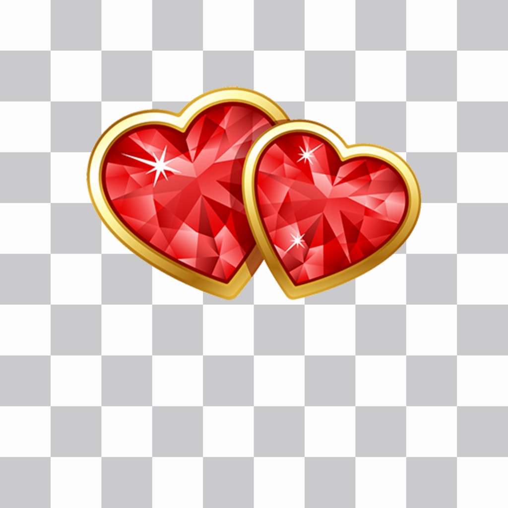 Decorate your photos with two hearts of diamond with this sticker ..