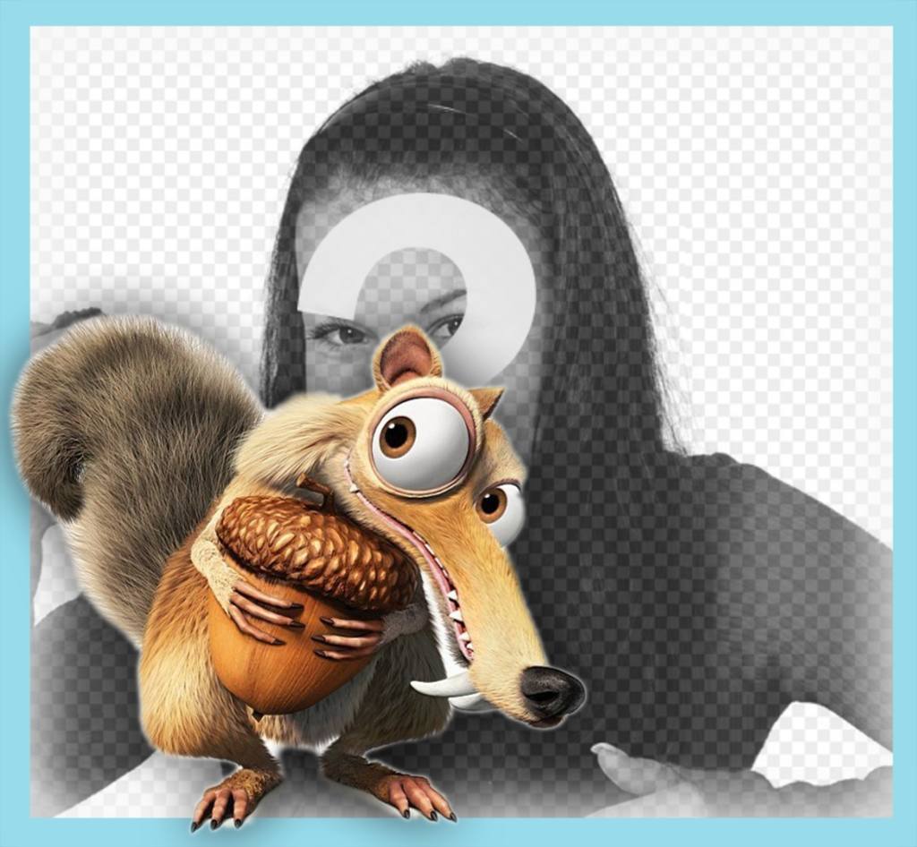 Upload your photo to be with the squirrel of Ice Age ..