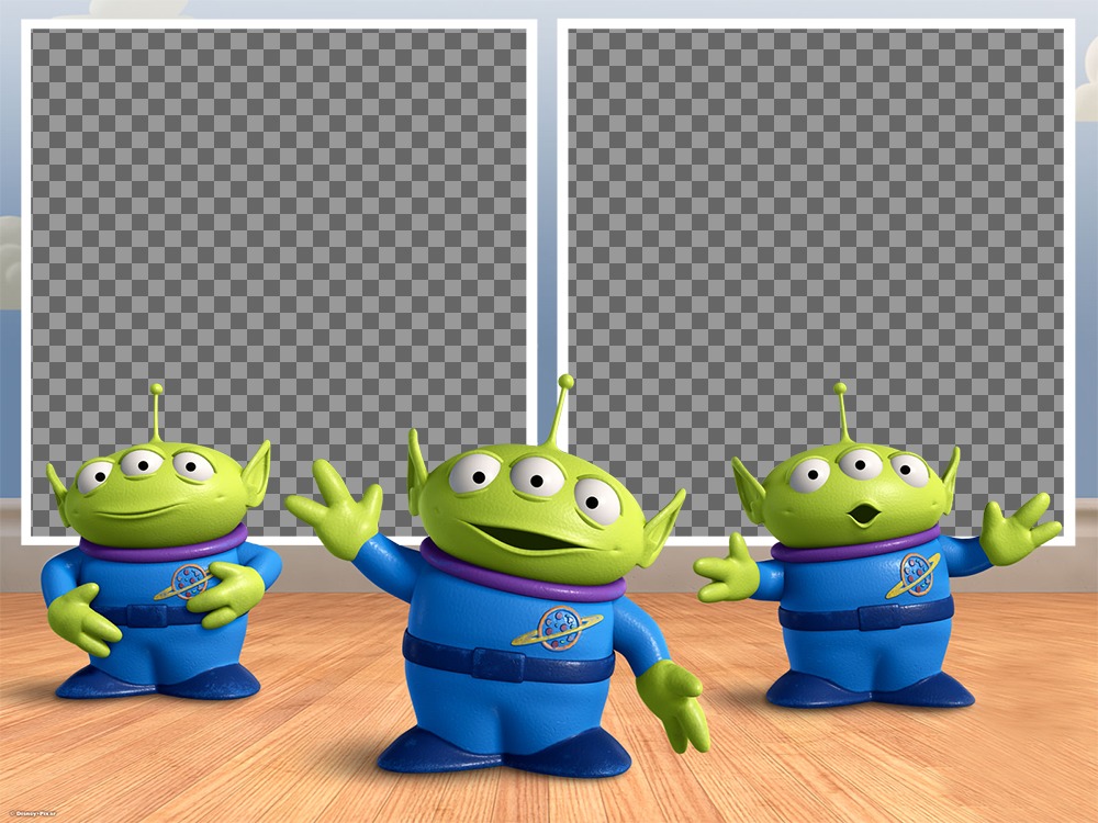 Effect for two photos with the little martians of Toy Story ..