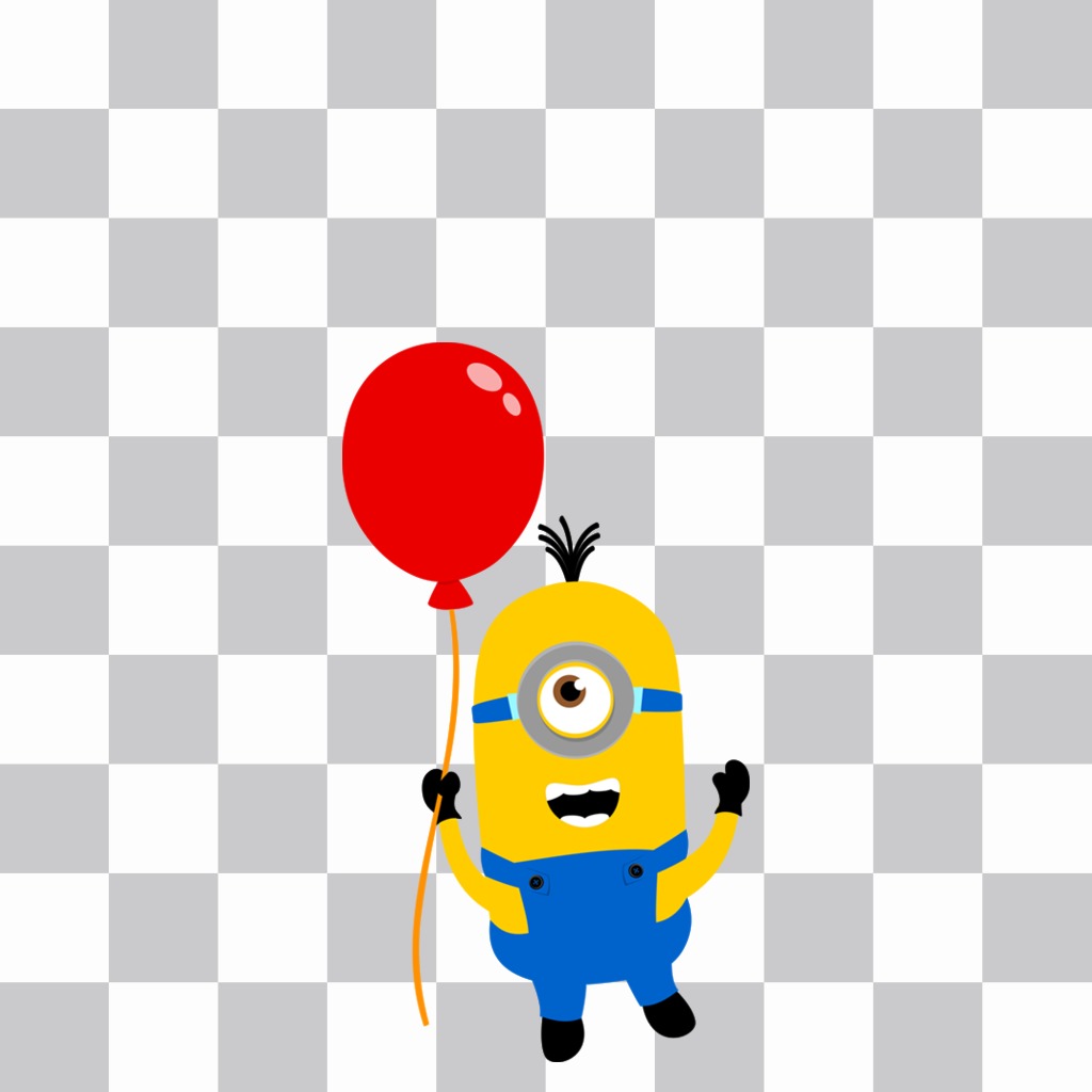 A Minion with a red balloon to put on your pictures ..
