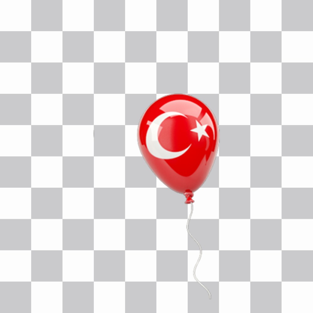 Balloon with the flag of Turkey to put on your pictures ..