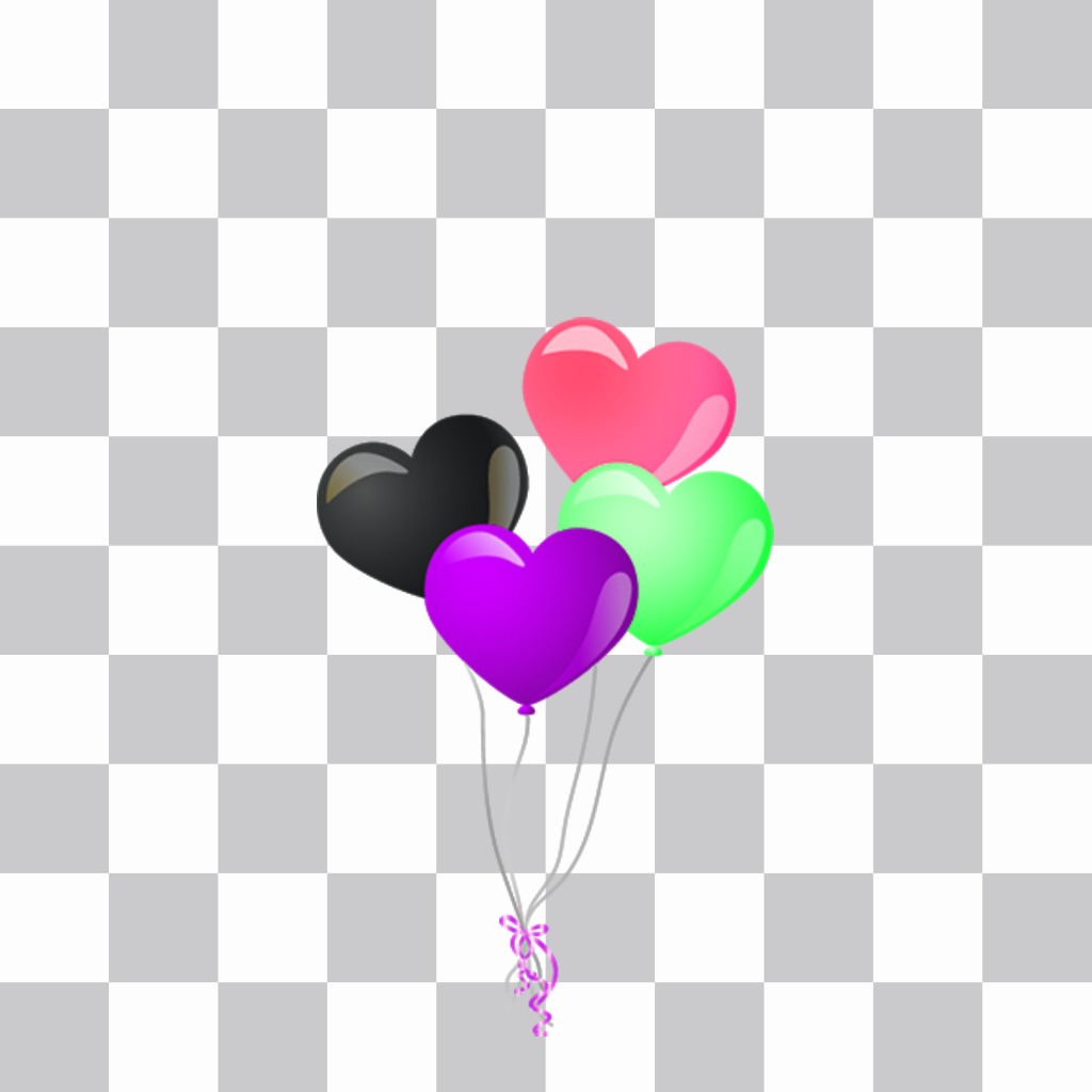 Colorful and heart-shaped balloons to add on your pictures ..