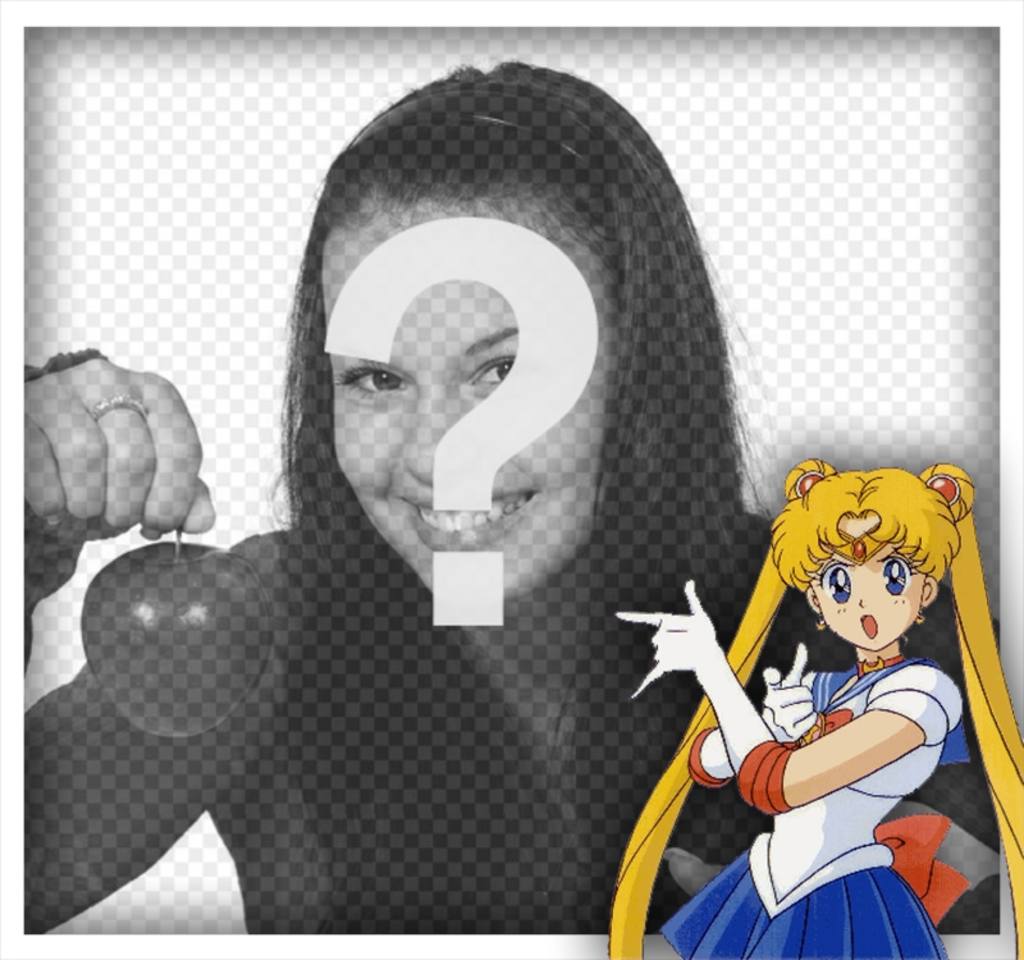 Edit this frame with your photo to be with the Sailor Moon ..