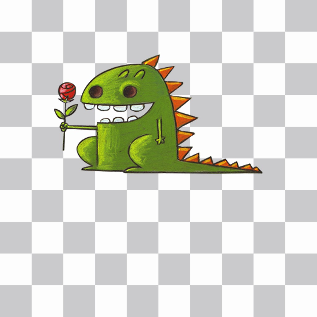 Dragon with a flower to decorate your photos with a romantic touch ..