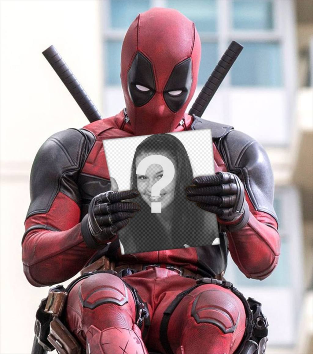 Deadpool holding your photo with this free effect ..
