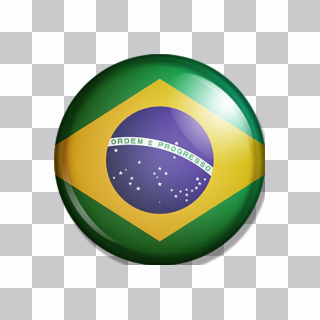 Brazilian flag as a button to paste on your photos ..