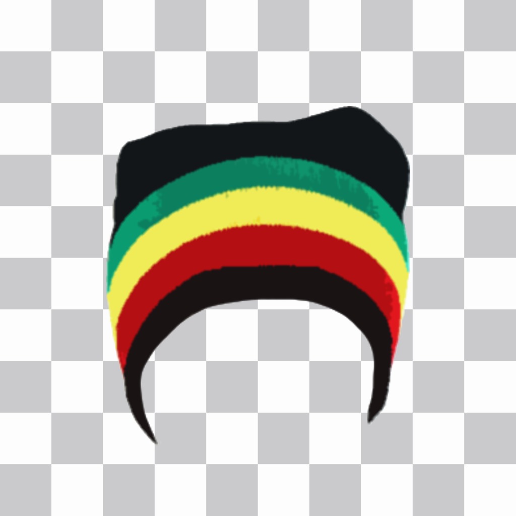Paste this sticker on your photos of a cap with reggae colors ..