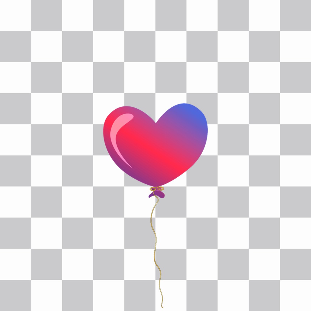 Heart shaped balloon to decorate your photos as a sticker ..