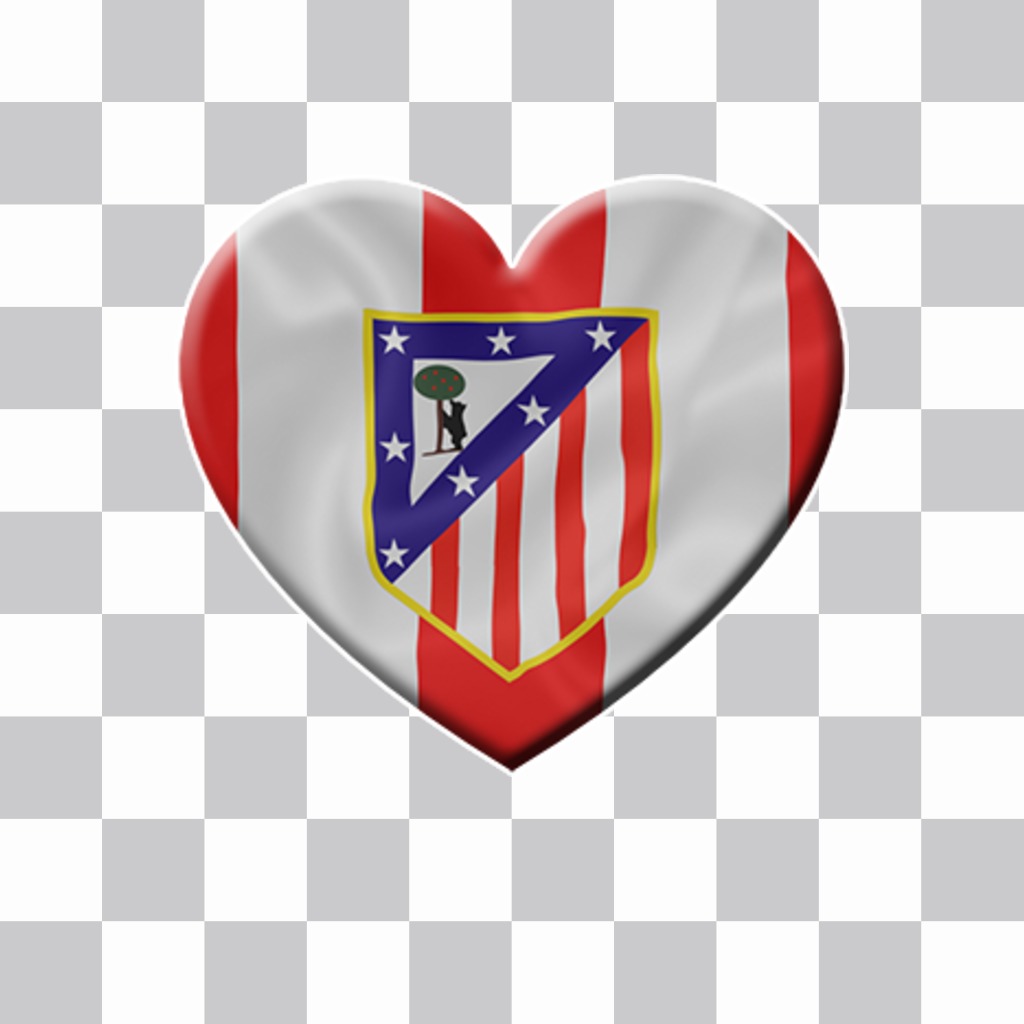 Heart with the flag of Atletico Madrid to paste on your photos ..