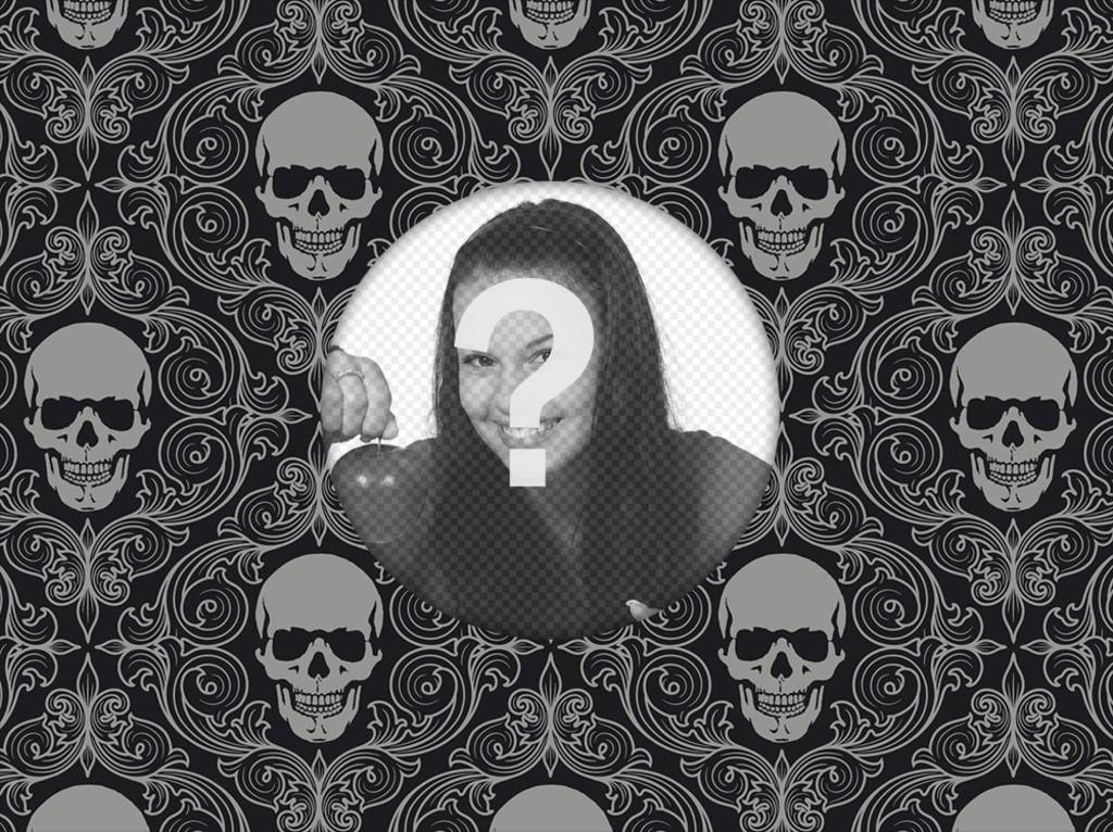 Wallpaper to edit with a photo and decorate with skulls ..