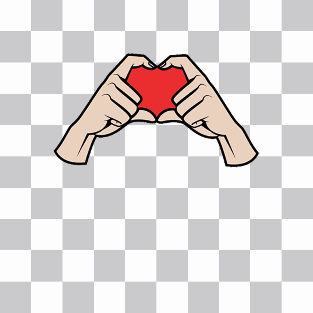 Sticker for your photos with hands making a heart shape ..
