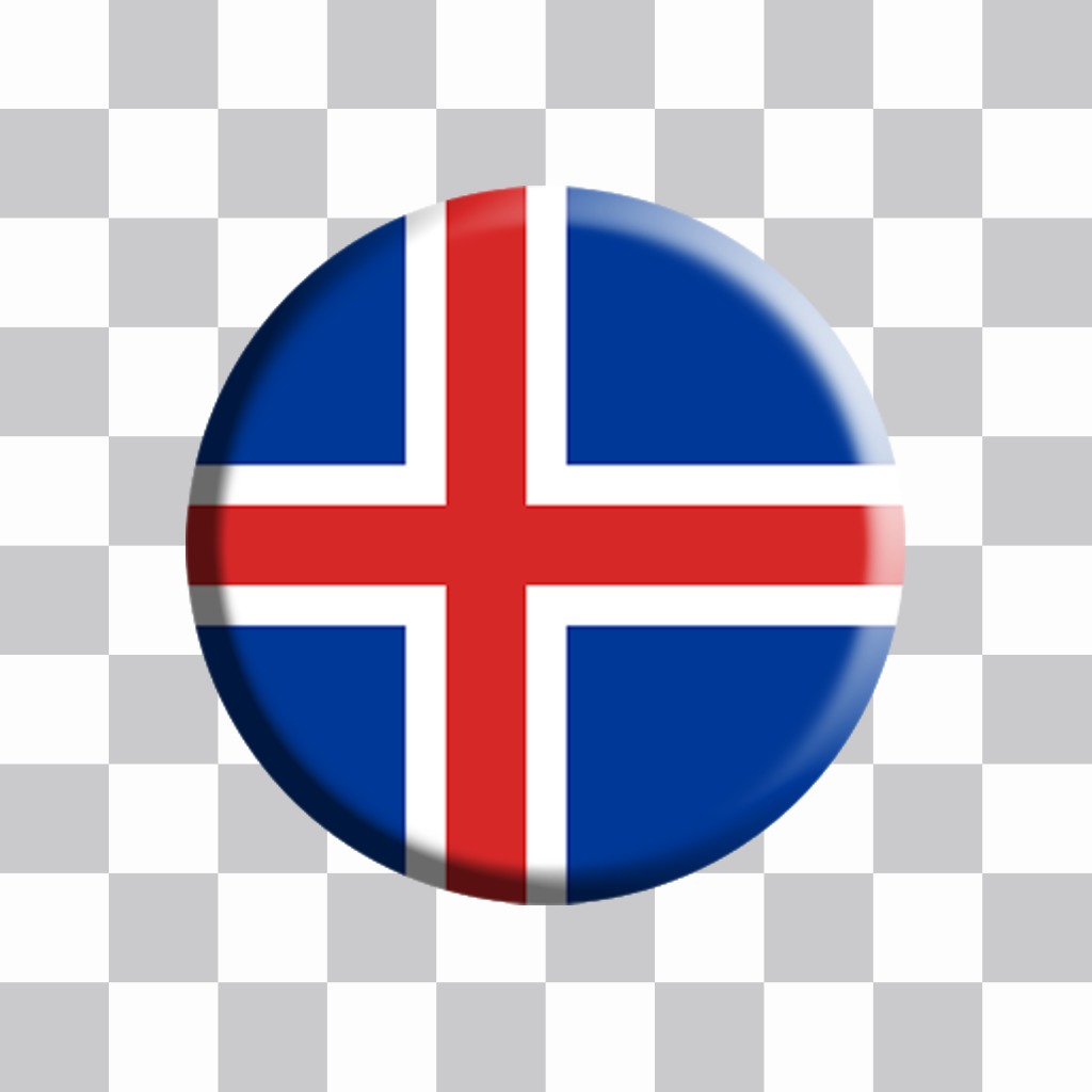 Iceland flag as a button to decorate your photos online ..