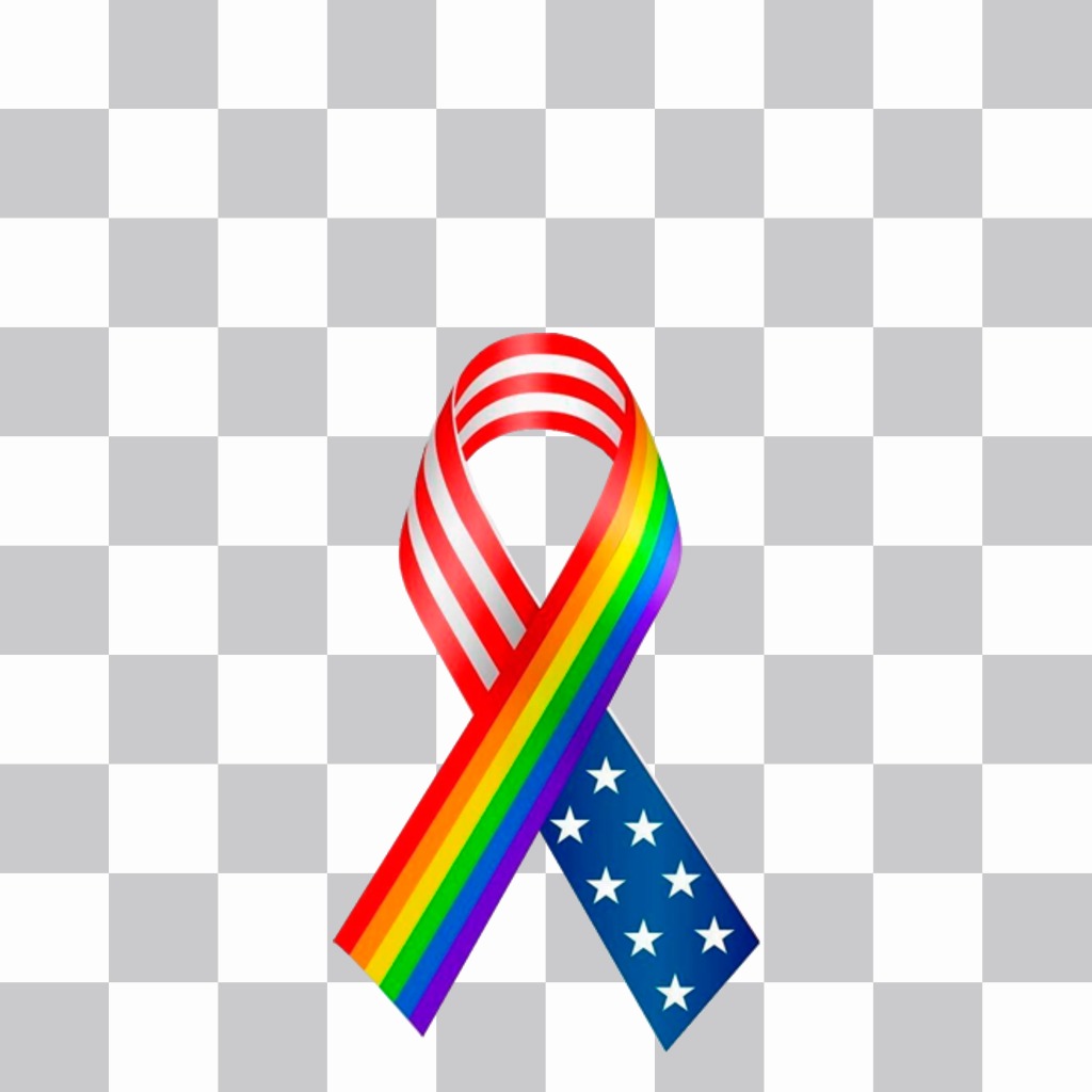 Ribbon with the colors of the Rainbow colors and the USA flag that you can put in your photo as..