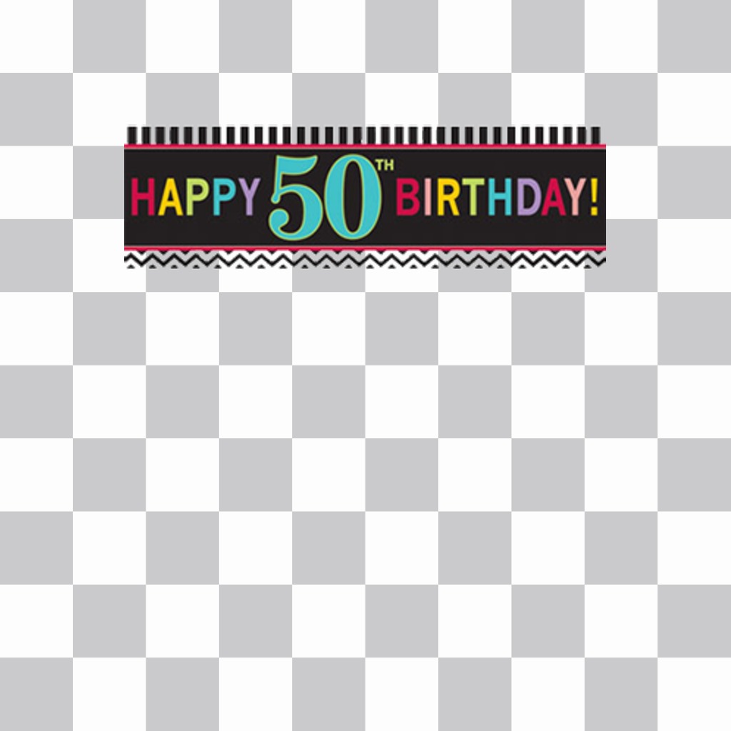 Ribbon to celebrate 50th birthday and add it on your photos to decorate ..